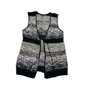 Dor Dor boho hippie crochet sweater vest cardigan L